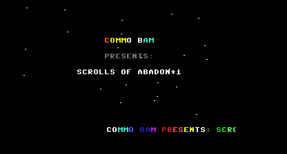 Scrolls of Abadon ,The Title Screen